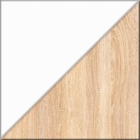 Прихожая П-6 Компоновка № 51, цвет дуб сонома/фасады МДФ белое дерево фрезеровка ромб, ШхГхВ 200х50х210 см., универсальная сборка