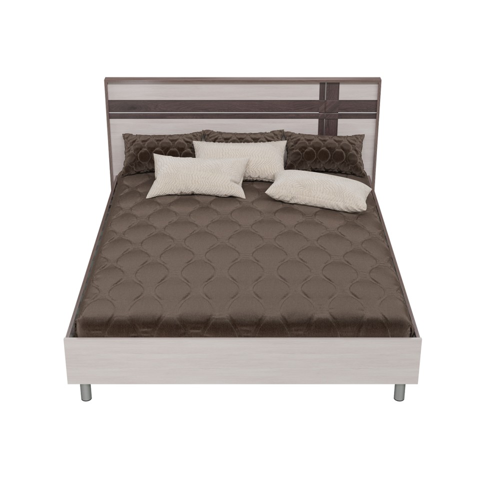 Презент 4-1819бод.тем/св.МДФ Кровать 1600, цвет бодега тёмный/бодега светлый, 167х208х102 см., сп.м. 1600х2000 мм., б/о, б/м