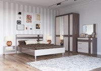 Презент 4-1819бод.тем/св.МДФ Кровать 1600, цвет бодега тёмный/бодега светлый, 167х208х102 см., сп.м. 1600х2000 мм., б/о, б/м