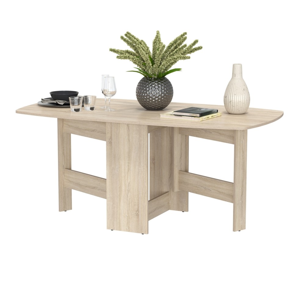 Стол-книжка раскладной 1-65М1дубсон, цвет дуб сонома, ШхГхВ 170х90х74 см., 30х90х74 см. сложенный