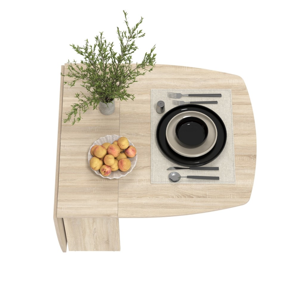 Стол-книжка раскладной 1-65М1дубсон, цвет дуб сонома, ШхГхВ 170х90х74 см., 30х90х74 см. сложенный