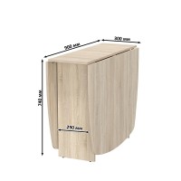 Стол-книжка раскладной 1-65М1дубсон, цвет дуб сонома, ШхГхВ 170х90х74 см., 30х90х74 см. сложенный