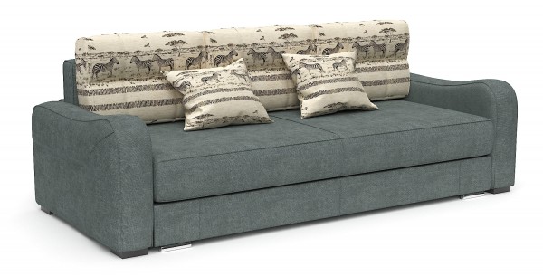 Диван еврокнижка Вендор серый велюр