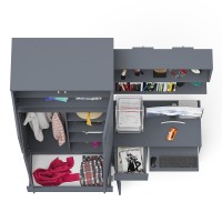 Мори Стол компьютерный МС-1 левый + Шкаф МШ900.1 + Антресоль МА900.1 + Полка 900, цвет графит, ШхГхВ 180,4х50,4х234,2 см., НЕ универс. сб.