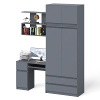 Мори Стол компьютерный МС-1 левый + Шкаф МШ900.1 + Антресоль МА900.1 + Полка 900, цвет графит, ШхГхВ 180,4х50,4х234,2 см., НЕ универс. сб.