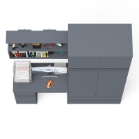 Мори Стол компьютерный МС-1 левый + Шкаф МШ900.1 + Антресоль МА900.1 + Полка 900, цвет графит, ШхГхВ 180,4х50,4х234,2 см., НЕ универс. сб.