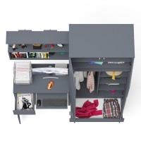 Мори Стол компьютерный МС-1 левый + Шкаф МШ900.1 + Антресоль МА900.1 + Полка 900, цвет графит, ШхГхВ 180,4х50,4х234,2 см., НЕ универс. сб.