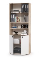 КР100 Бостон 13.156 Шкаф, цвет дуб эндгрейн элегантный/фасады МДФ милк рикамо софт, ШхГхВ 76,8х35,1х194,4 см.