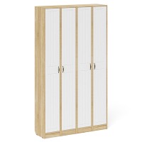 Прихожая П-6 Пенал 4 штуки, цвет дуб сонома/фасады МДФ белое дерево фрезеровка прованс, ШхГхВ 60х35х210 см., универсальная сборка