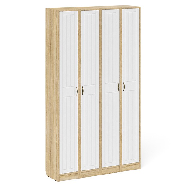 Прихожая П-6 Пенал 4 штуки, цвет дуб сонома/фасады МДФ белое дерево фрезеровка прованс, ШхГхВ 60х35х210 см., универсальная сборка