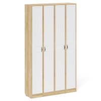 Прихожая П-6 Пенал 4 штуки, цвет дуб сонома/фасады МДФ белое дерево фрезеровка прованс, ШхГхВ 60х35х210 см., универсальная сборка