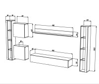 Гостиная 10 Дуб Крафт Золотой K003 / Белый Фасадный 0101
