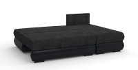 Угловой диван Фиджи велюр черный + экокожа черный