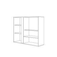 СНЯТО НСН Арчи Шкаф навесной 10.60, цвет дуб крафт золотой/камень тёмный, ШхГхВ 96,4х30,1х82 см., подсветка за стеклом по торцу полки, ун. сборка