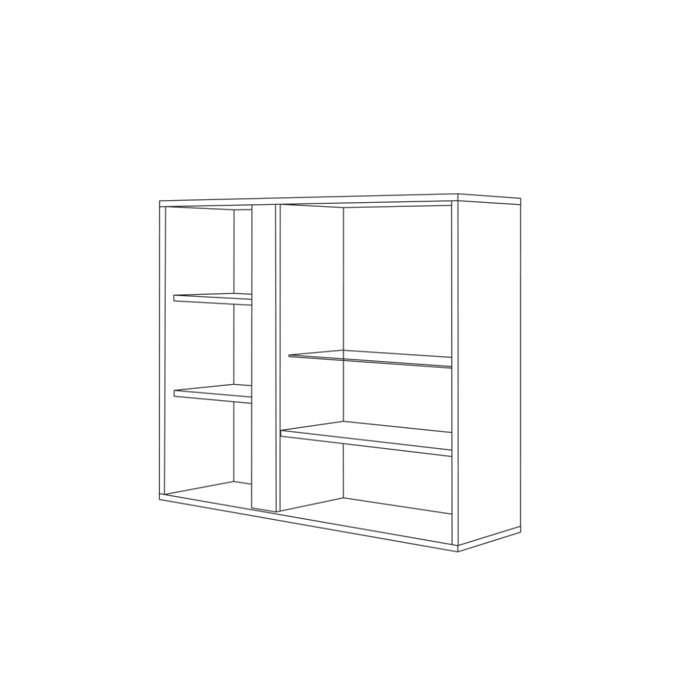 СНЯТО НСН Арчи Шкаф навесной 10.60, цвет дуб крафт золотой/камень тёмный, ШхГхВ 96,4х30,1х82 см., подсветка за стеклом по торцу полки, ун. сборка