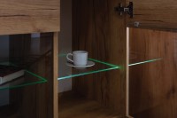 СНЯТО НСН Арчи Шкаф навесной 10.60, цвет дуб крафт золотой/камень тёмный, ШхГхВ 96,4х30,1х82 см., подсветка за стеклом по торцу полки, ун. сборка