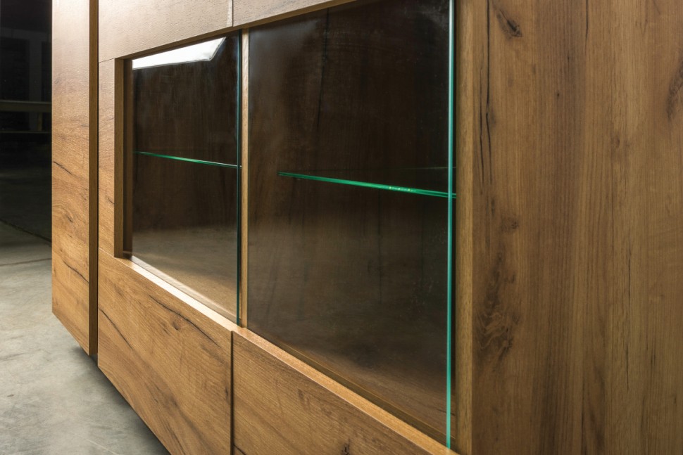 СНЯТО НСН Арчи Шкаф навесной 10.60, цвет дуб крафт золотой/камень тёмный, ШхГхВ 96,4х30,1х82 см., подсветка за стеклом по торцу полки, ун. сборка