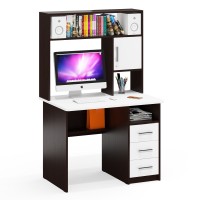 Стол компьютерный С-МД-СК9, цвет венге/белый шагрень, ШхГхВ 102х70х160 см., ниша под монитор 65х70х57 см., НЕ универсальная сборка