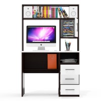 Стол компьютерный С-МД-СК9, цвет венге/белый шагрень, ШхГхВ 102х70х160 см., ниша под монитор 65х70х57 см., НЕ универсальная сборка