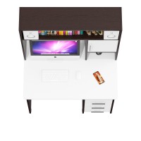 Стол компьютерный С-МД-СК9, цвет венге/белый шагрень, ШхГхВ 102х70х160 см., ниша под монитор 65х70х57 см., НЕ универсальная сборка