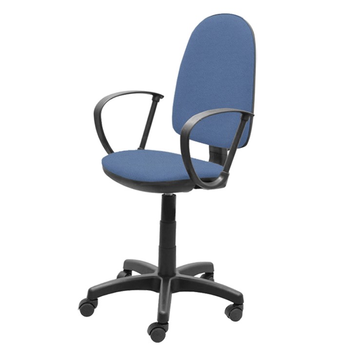 СНЯТО Кресло Престиж ткань 1А, цвет голубой, подлокотники Фактор(П-Фактор)