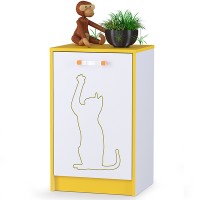 СНЯТО НСН Альфа 13.54 Тумба с дверкой, цвет солнечный свет/белый премиум, ШхГхВ 45,4х37х74,1 см., универсальная сборка