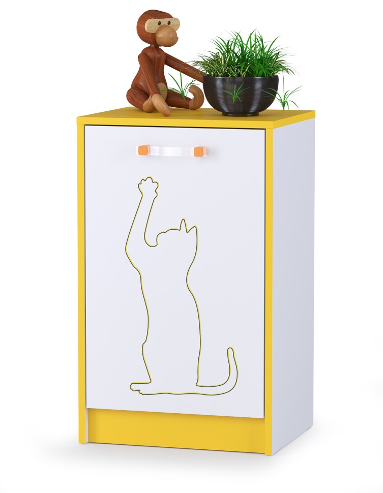 СНЯТО НСН Альфа 13.54 Тумба с дверкой, цвет солнечный свет/белый премиум, ШхГхВ 45,4х37х74,1 см., универсальная сборка