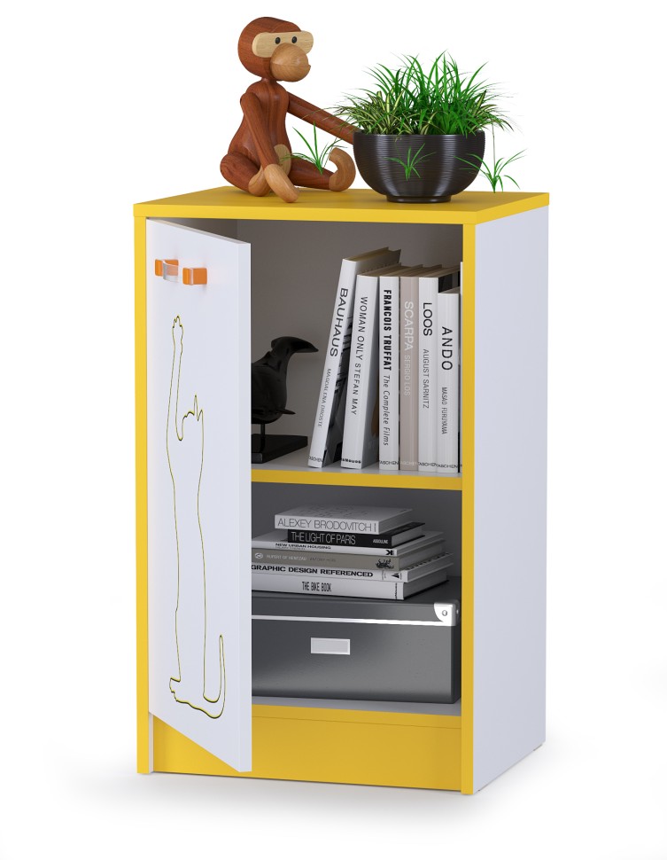 СНЯТО НСН Альфа 13.54 Тумба с дверкой, цвет солнечный свет/белый премиум, ШхГхВ 45,4х37х74,1 см., универсальная сборка