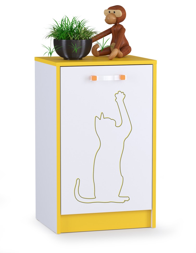 СНЯТО НСН Альфа 13.54 Тумба с дверкой, цвет солнечный свет/белый премиум, ШхГхВ 45,4х37х74,1 см., универсальная сборка