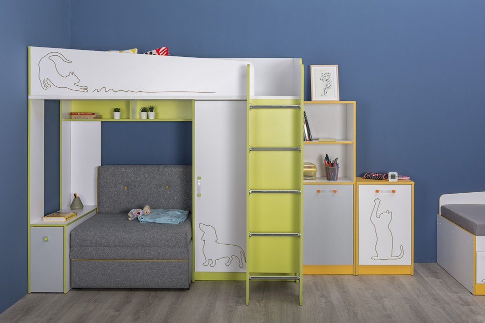 СНЯТО НСН Альфа 13.54 Тумба с дверкой, цвет солнечный свет/белый премиум, ШхГхВ 45,4х37х74,1 см., универсальная сборка