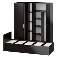 Спальня Стандарт 2-0800, цвет венге, ШхГхВ 83,5х203,5х70 + 171,2х81,2х200 см., сп.м. 800х2000 мм., без матраса, основание есть