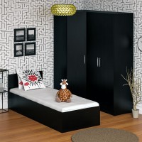 Спальня Стандарт 2-0800, цвет венге, ШхГхВ 83,5х203,5х70 + 171,2х81,2х200 см., сп.м. 800х2000 мм., без матраса, основание есть