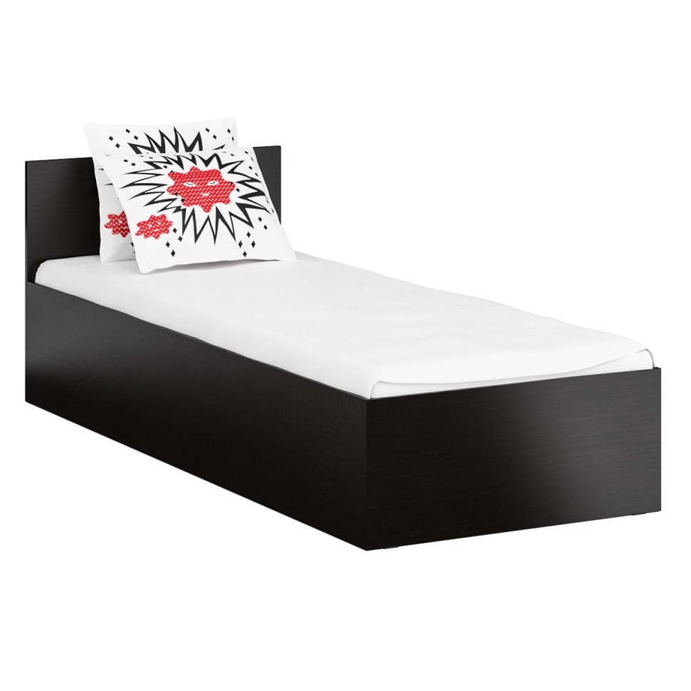 Спальня Стандарт 2-0800, цвет венге, ШхГхВ 83,5х203,5х70 + 171,2х81,2х200 см., сп.м. 800х2000 мм., без матраса, основание есть