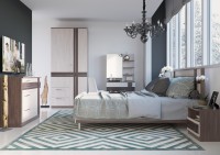 СНЯТО Презент 4-4419бод.тем/св.МДФ Комод с дверкой и тремя ящиками, цвет бодега тёмный/бодега светлый, 110х46х84 см.