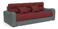 Диван еврокнижка Вендор красный+серый велюр