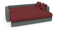 Диван еврокнижка Вендор красный+серый велюр
