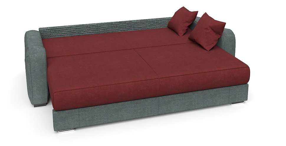 Диван еврокнижка Вендор красный+серый велюр