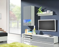 Гостиная Солюк Платина 0859 / Белый Фасадный 0101