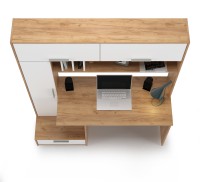 Лайт Стол письменный 03.243Н, цвет дуб крафт золотой/белый премиум, ШхГхВ 150,2х57,3х179,9 см., НЕ универсальная сборка