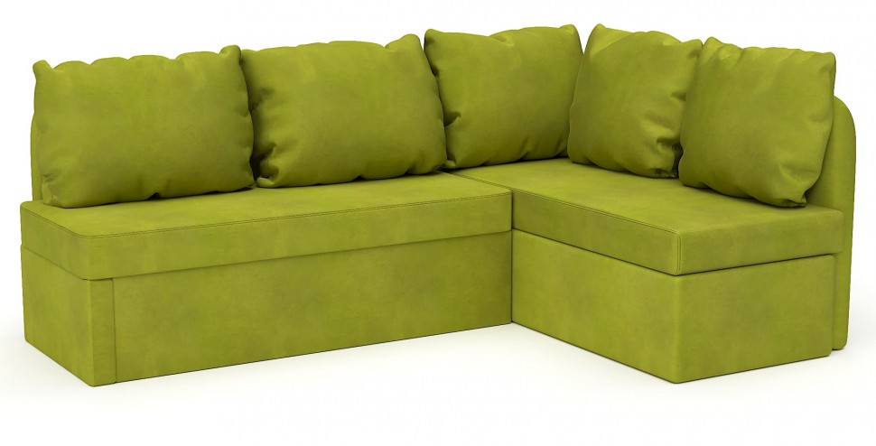 Диван угловой Берта дельфин салатовый велюр
