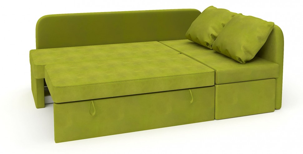 Диван угловой Берта дельфин салатовый велюр