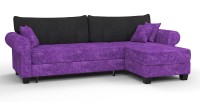 Диван угловой Милфорд Люкс велюр фиолетовый+черный