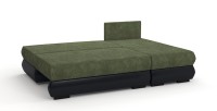 Угловой диван Фиджи велюр зеленый + экокожа черный