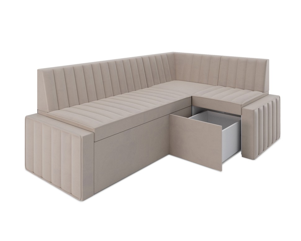 Вермут Правый угол (Бархат бежевый STAR VELVET 6 LIGHT Beige) 193х82х113 см