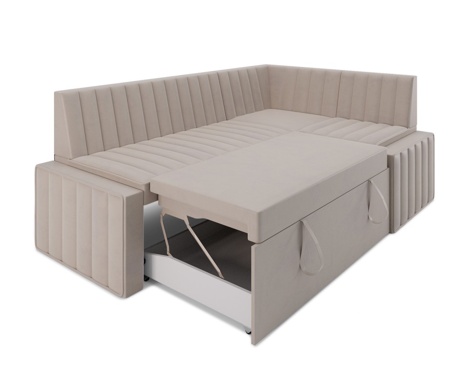 Вермут Правый угол (Бархат бежевый STAR VELVET 6 LIGHT Beige) 193х82х113 см