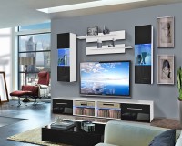 Гостиная 11 Черный 0190 / Белый Фасадный 0101