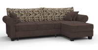 Диван угловой Милфорд Люкс рогожка коричневый+узор