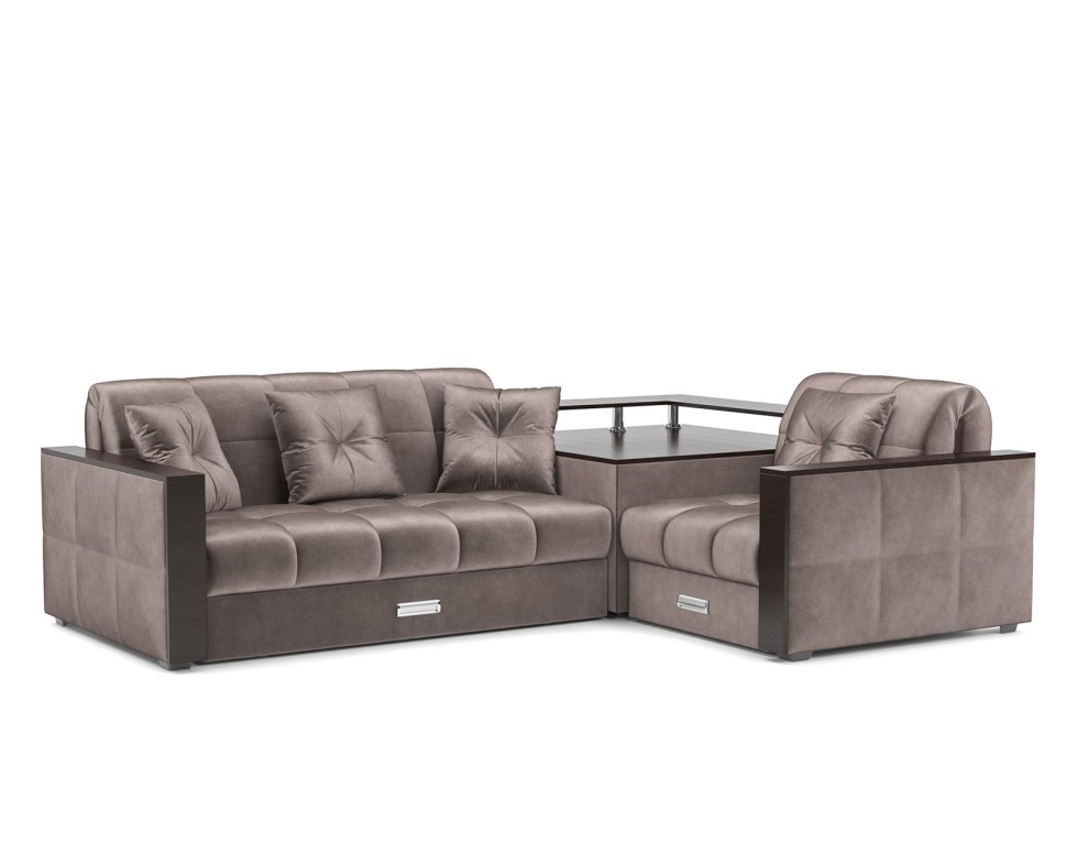 Прага (Бархат серо-шоколадный STAR VELVET 60 COFEE)