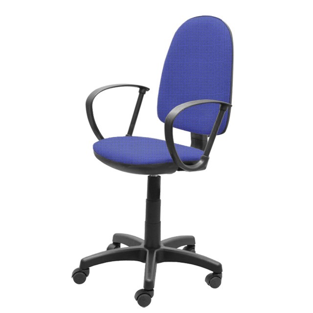 СНЯТО Кресло Престиж ткань В12, цвет сине-чёрный, подлокотники Фактор(П-Фактор)