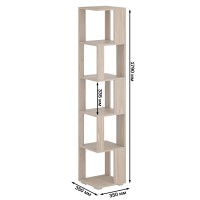 Стеллаж СВК, цвет ясень шимо светлый, ШхГхВ 35х35х179 см.